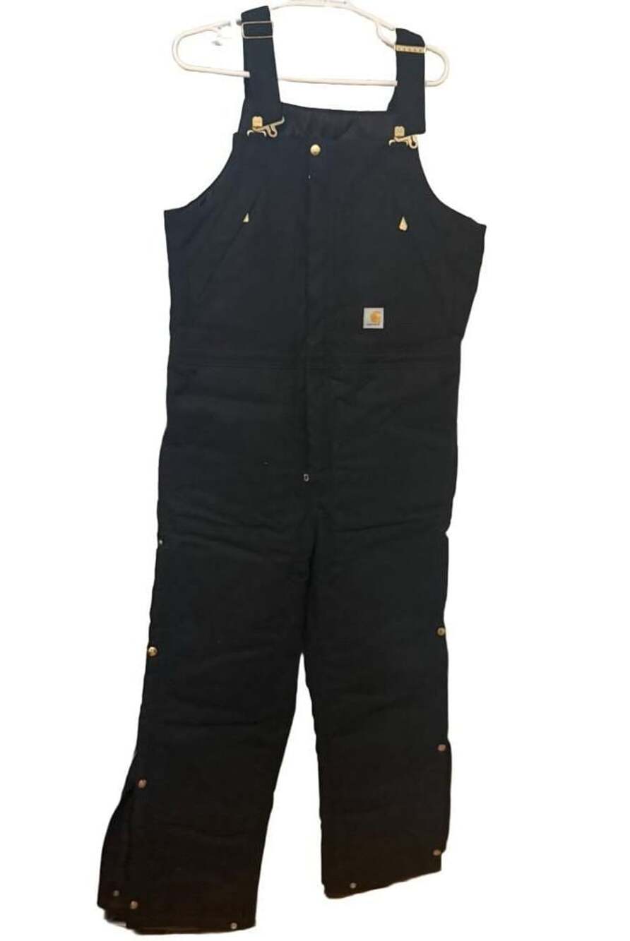 Carhartt Loose Fit Black Insulated Bib Overalls Size M